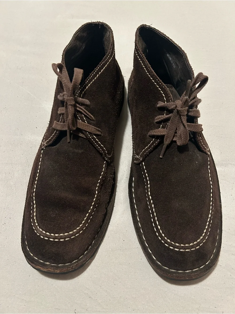 John Varvatos Brown Suede Moc-Toe Chukka Boots